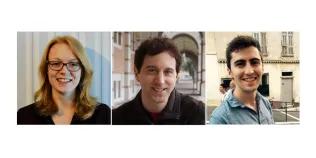 XDF Fellows 2019: Dr Lucy Martin (left), Dr Didier Devaurs (middle) and Dr Michael Nicholson (right)