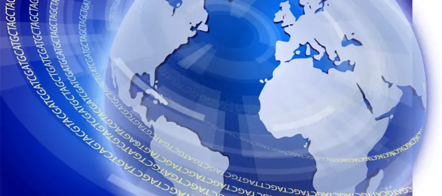 Abstract image of the world with data encircling it