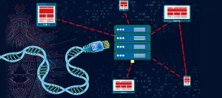 Abstract image of computers and cable